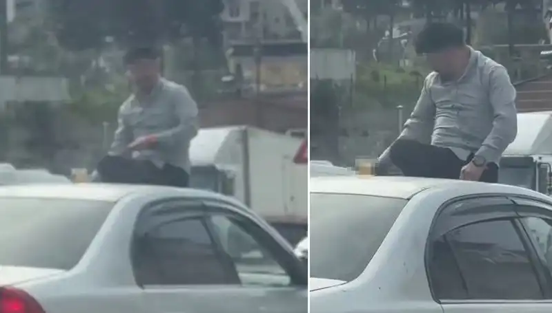 Trafikte Görülmesi Şaşkınlık Yaratan Otomobil Üstündeki Eğlenceli Alem