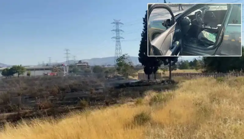 İzmir’deki Otluk Alanda Yangın, AVM Otoparkını Tehdit Etti